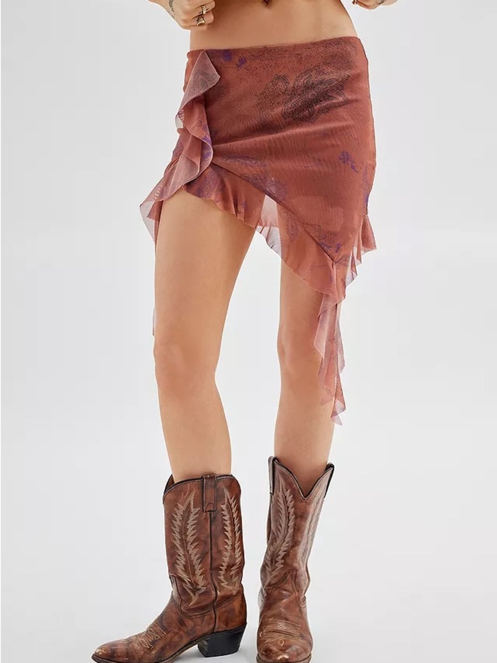 Urban outfitters Juliana ruffle asymmetrical mini skirt